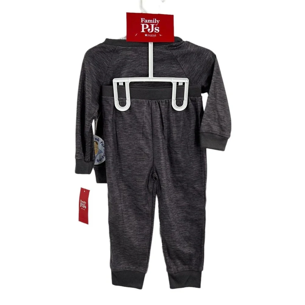 Family PJs Better Together Grey Graphic Print 2 Piece Unisex Baby Pajama Set New